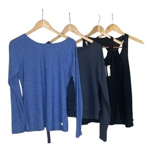 Blue and Black Women's workout Tops M